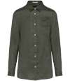 SP505 Spasso Ladies Long Sleeve Linen Shirt organic khaki colour image